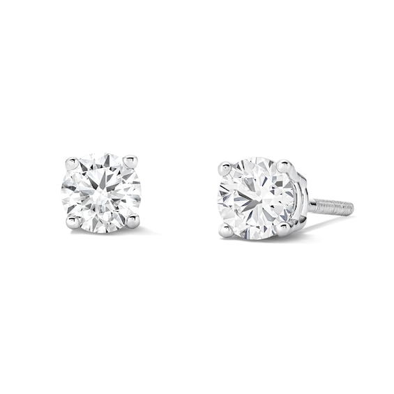 1/2 CT. T.w. Lab-Grown Diamond Solitaire Stud Earrings in 10K White Gold (F/Vs2)