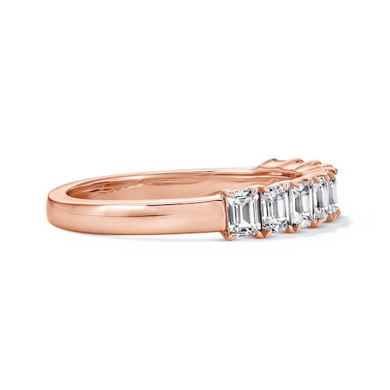 1 CT. T.w. Emerald-Cut Lab-Grown Diamond Band in 10K Rose Gold (F/Vs2)
