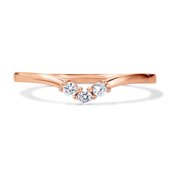 1/10 CT. T.w. Lab-Grown Diamond Contour Band in 10K Rose Gold (F/Vs2)