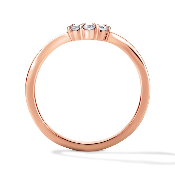 1/10 CT. T.w. Lab-Grown Diamond Contour Band in 10K Rose Gold (F/Vs2)
