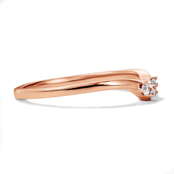 1/10 CT. T.w. Lab-Grown Diamond Contour Band in 10K Rose Gold (F/Vs2)