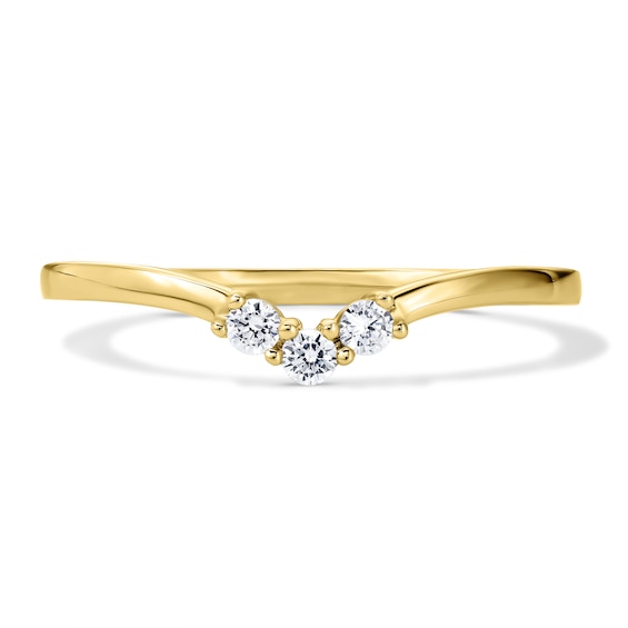 1/10 CT. T.w. Lab-Grown Diamond Contour Band in 10K Gold (F/Vs2)