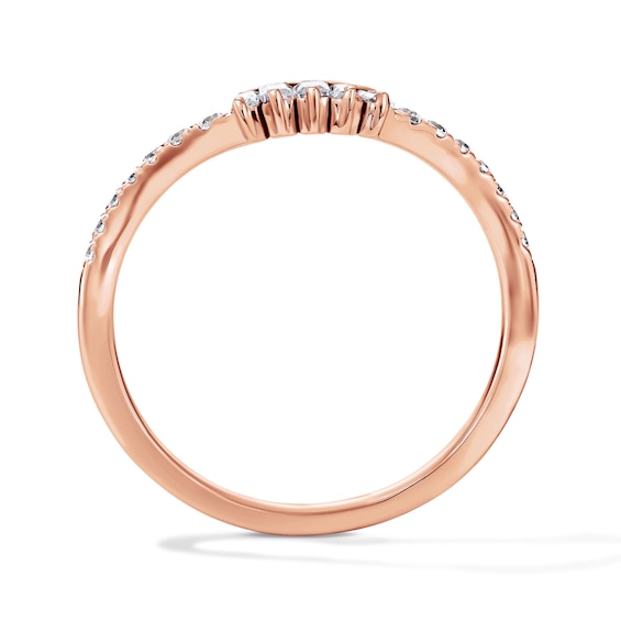 1/4 CT. T.w. Baguette-Cut Lab-Grown Diamond Contour Band in 10K Rose Gold (F/Vs2)