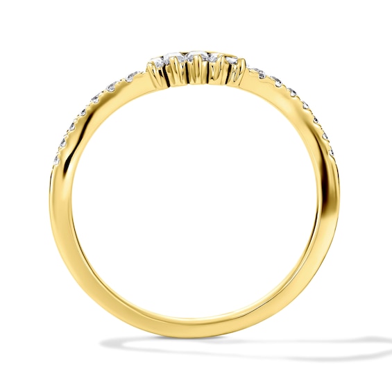 1/4 CT. T.w. Baguette-Cut Lab-Grown Diamond Contour Band in 10K Gold (F/Vs2)