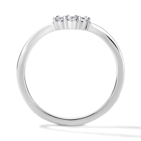 1/10 CT. T.w. Lab-Grown Diamond Contour Band in 10K White Gold (F/Vs2)