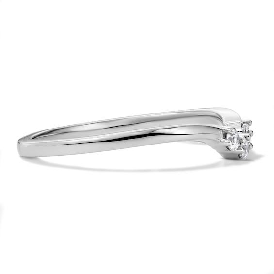 1/10 CT. T.w. Lab-Grown Diamond Contour Band in 10K White Gold (F/Vs2)