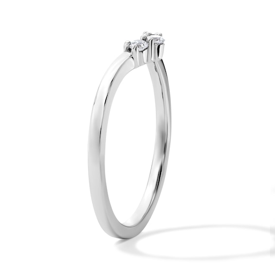 1/10 CT. T.w. Lab-Grown Diamond Contour Band in 10K White Gold (F/Vs2)
