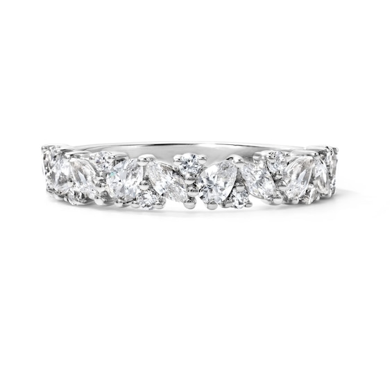 1 CT. T.w. Pear-Shaped and Marquise-Cut Lab-Grown Diamond Anniversary Band in 10K White Gold (F/Vs2)