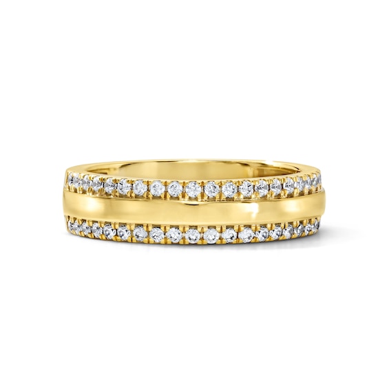 1/3 CT. T.w. Pavé-Set Lab-Grown Diamond Edge Anniversary Band in 10K Gold (F/Vs2)