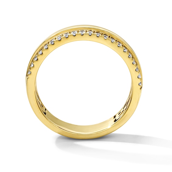 1/3 CT. T.w. Pavé-Set Lab-Grown Diamond Edge Anniversary Band in 10K Gold (F/Vs2)