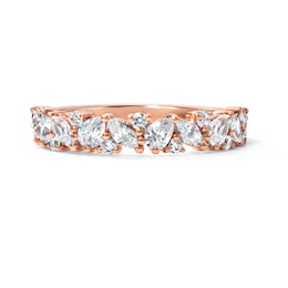 1 CT. T.W. Pear-Shaped and Marquise-Cut Lab-Grown Diamond Anniversary Band in 10K Rose Gold (F/VS2)