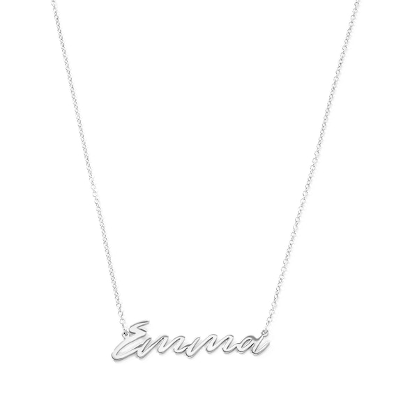 Handwriting Script Name Necklace in Sterling Silver (1 Name) - 18"