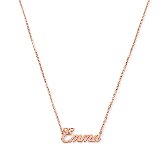 Script Name Necklace in 10K or 14K White, Yellow, or Rose Gold (1 Name) - 18"