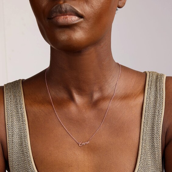 Script Name Necklace in 10K or 14K White, Yellow, or Rose Gold (1 Name) - 18"