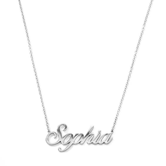 Script Name Necklace in Sterling Silver (1 Name) - 18"