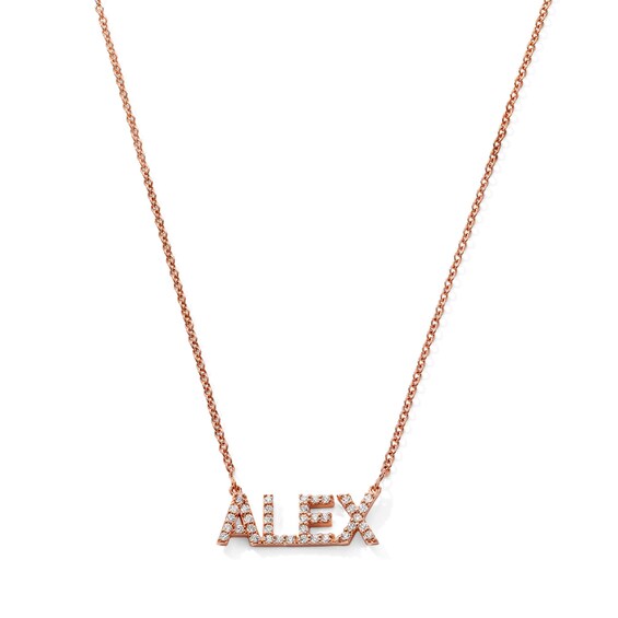 1/3 CT. T.w. Lab-Grown Diamond Pavé Name Necklace in Sterling Silver with 14K Gold Plate (F/Vs2) - 18"