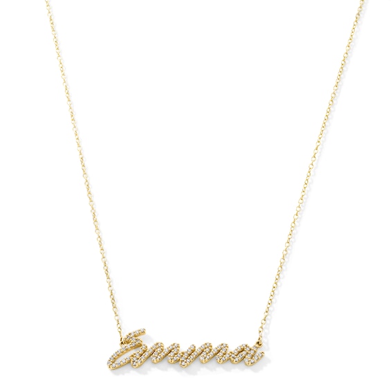 1/3 CT. T.w. Lab-Grown Diamond Script Name Necklace in Sterling Silver with 14K Gold Plate (F/Vs) - 1 Name