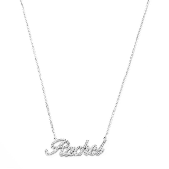 1/5 CT. T.w. Lab-Grown Diamond Script Name Necklace in Sterling Silver (H/Si) - 1 Name