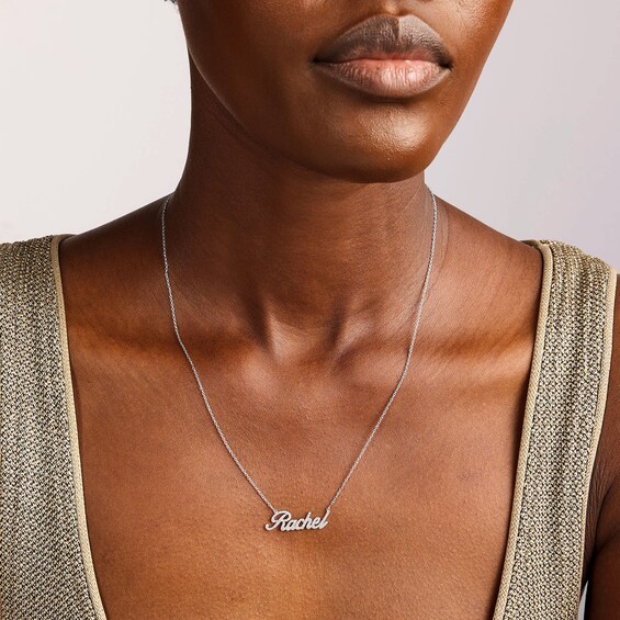 1/5 CT. T.w. Lab-Grown Diamond Script Name Necklace in Sterling Silver (H/Si) - 1 Name