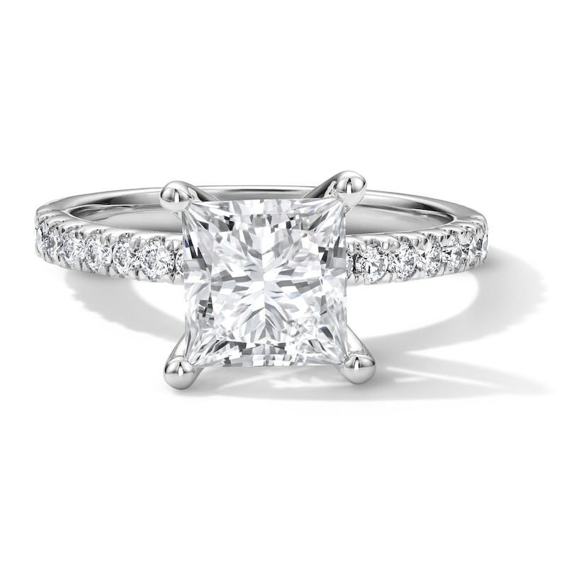 Main Image 1 of 2-1/4 CT. T.W. Certified Princess-Cut Diamond Engagement Ring in 14K White Gold (I/I1)