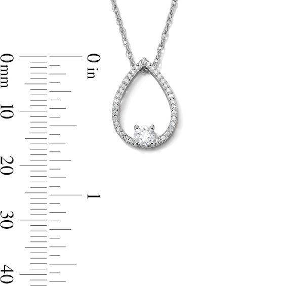 1/3 CT. T.w. Lab-Grown Diamond Teardrop Frame Necklace in Sterling Silver (F/Si2) - 18"