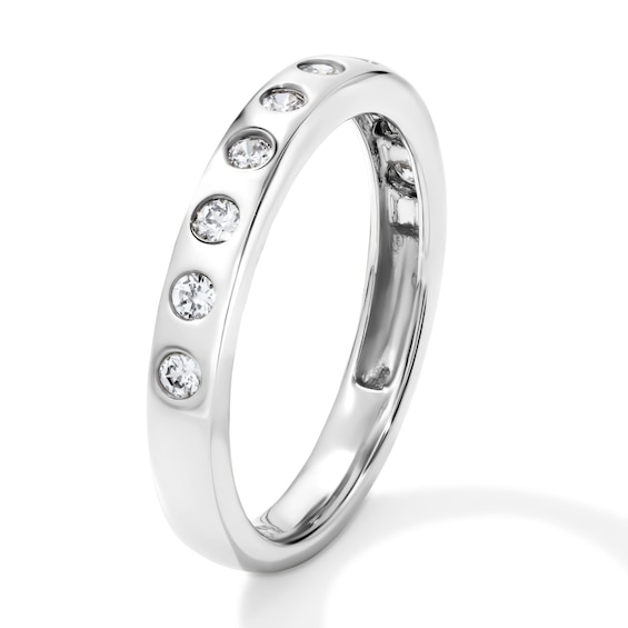 1/4 CT. T.w. Lab-Grown Diamond Flush-Set Anniversary Band in 10K White Gold (F/Vs2)