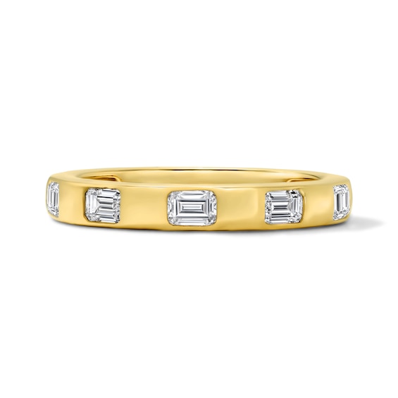 1/2 CT. T.w. Emerald-Cut Lab-Grown Diamond Flush-Set Anniversary Band in 10K Gold (F/Vs2)