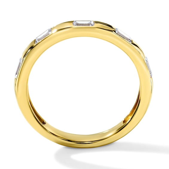 1/2 CT. T.w. Emerald-Cut Lab-Grown Diamond Flush-Set Anniversary Band in 10K Gold (F/Vs2)