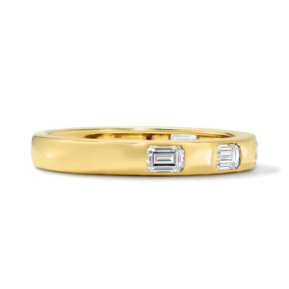 1/2 CT. T.w. Emerald-Cut Lab-Grown Diamond Flush-Set Anniversary Band in 10K Gold (F/Vs2)