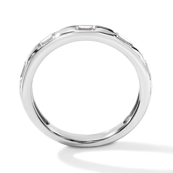 1/2 CT. T.w. Emerald-Cut Lab-Grown Diamond Flush-Set Anniversary Band in 10K White Gold (F/Vs2)