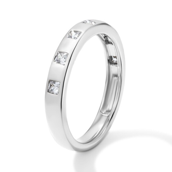 1/3 CT. T.w. Princess-Cut Lab-Grown Diamond Flush-Set Anniversary Band in 10K White Gold (F/Vs2)