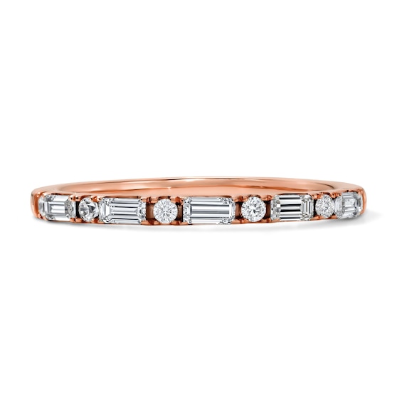 1/3 CT. T.w. Baguette-Cut Lab-Grown Diamond Anniversary Band in 10K Rose Gold (F/Vs2)