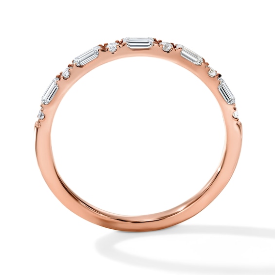 1/3 CT. T.w. Baguette-Cut Lab-Grown Diamond Anniversary Band in 10K Rose Gold (F/Vs2)