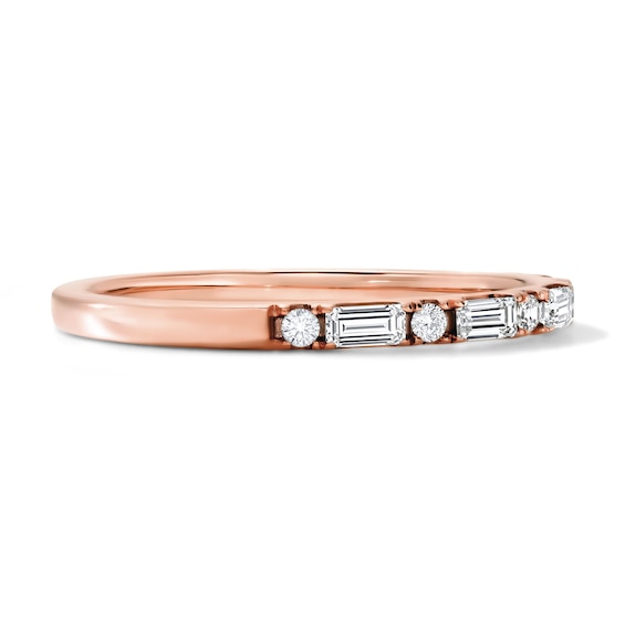 1/3 CT. T.w. Baguette-Cut Lab-Grown Diamond Anniversary Band in 10K Rose Gold (F/Vs2)