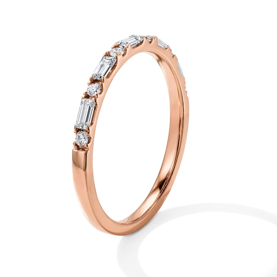 1/3 CT. T.w. Baguette-Cut Lab-Grown Diamond Anniversary Band in 10K Rose Gold (F/Vs2)