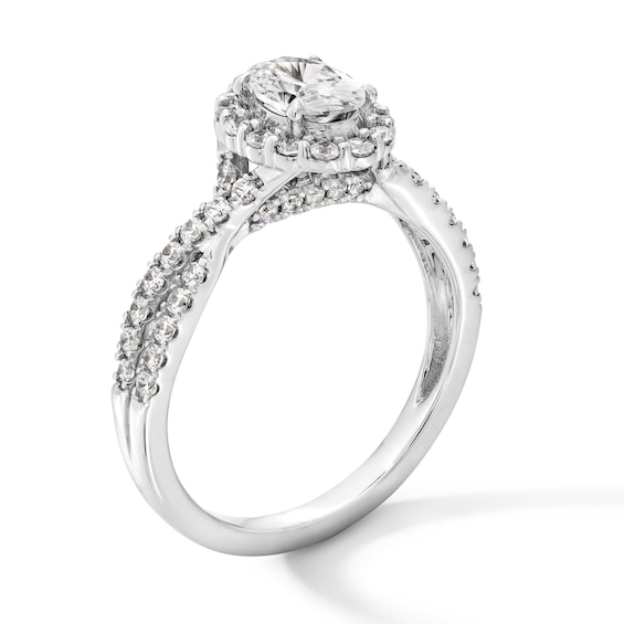 Classic Symphony 1 CT. T.w. Oval Certified Diamond Frame Engagement Ring in Platinum (I/I1)