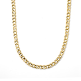 5.6mm Curb Chain Necklace in Hollow 10K Gold - 22"
