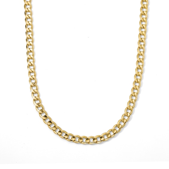 5.6mm Curb Chain Necklace in Hollow 10K Gold - 22"