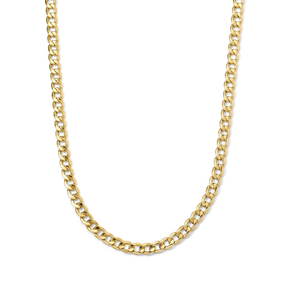 4.8mm Curb Chain Necklace in Hollow 10K Gold - 22"