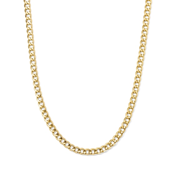 4.0mm Curb Chain Necklace in Hollow 10K Gold - 20"