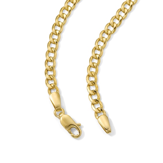 4.0mm Curb Chain Necklace in Hollow 10K Gold - 20"