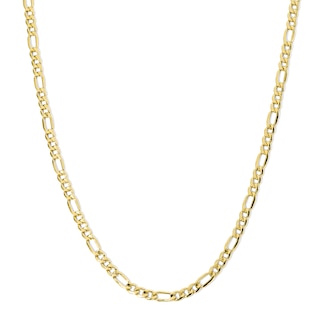 6.1mm Figaro Chain Necklace in Hollow 10K Gold - 22"
