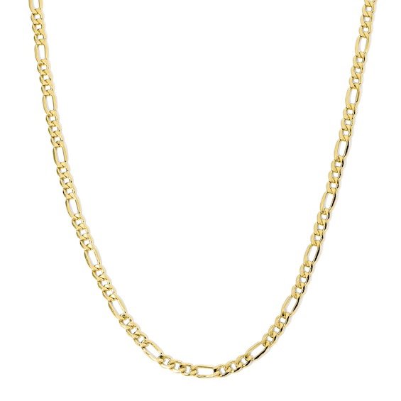 6.1mm Figaro Chain Necklace in Hollow 10K Gold - 22"