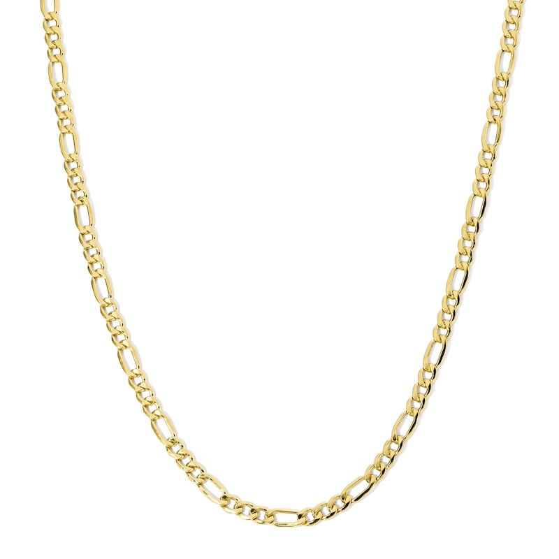 Main Image 1 of 6.1mm Figaro Chain Necklace in Hollow 10K Gold - 22"