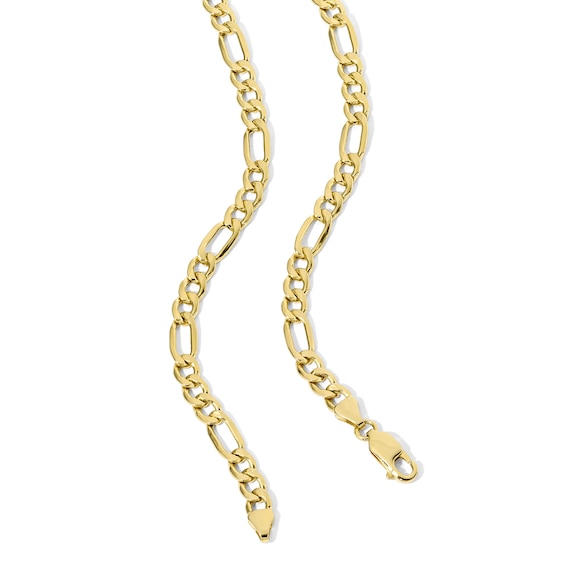 6.1mm Figaro Chain Necklace in Hollow 10K Gold - 22"
