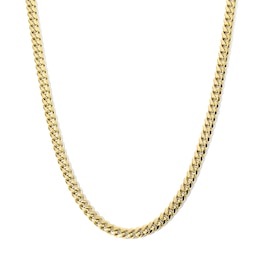 7.8mm Cuban Curb Chain Necklace in Hollow 10K Gold - 24"