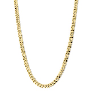 7.8mm Cuban Curb Chain Necklace in Hollow 10K Gold - 22"