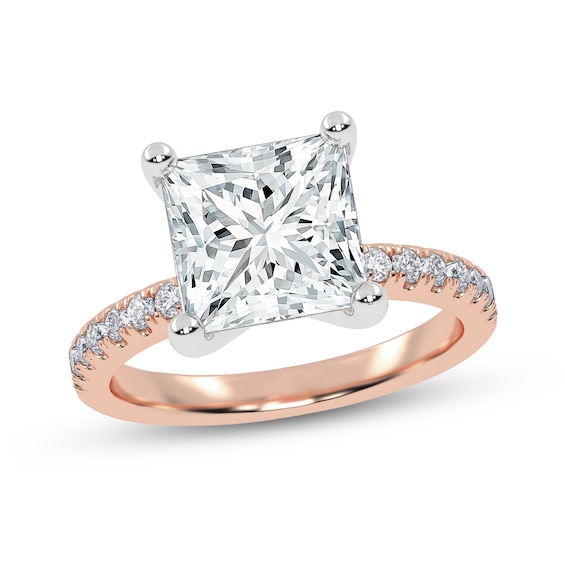 2-1/4 CT. T.w. Certified Princess-Cut Diamond Engagement Ring in 14K Rose Gold (F/Si2)