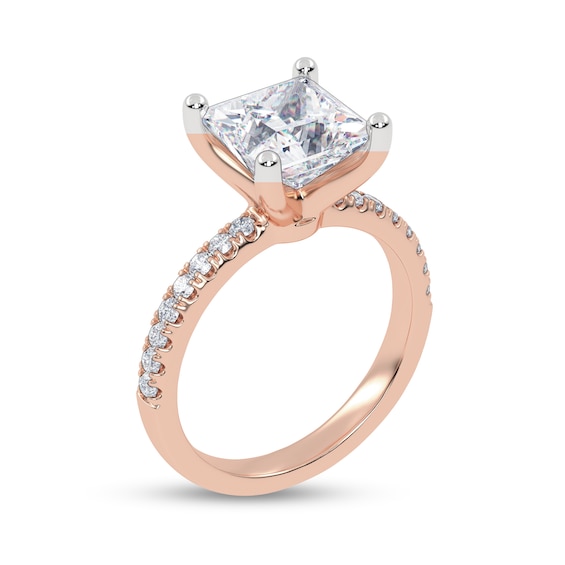 2-1/4 CT. T.w. Princess-Cut Certified Diamond Engagement Ring in 14K Rose Gold (I/I1)