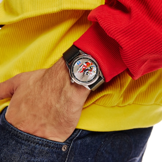Men's Disney x Citizen Eco-Drive® Mickey & Friends Road Trip Stainless Steel Watch (Model: Fe7110-09W)